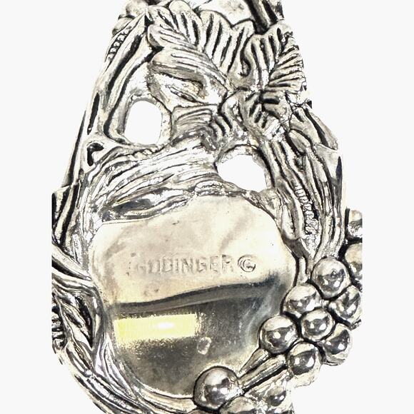 Godinger Grapevine Heavy Ornate 11" Pierced Handle Silver Plate Serving Spoon! - Picture 7 of 7